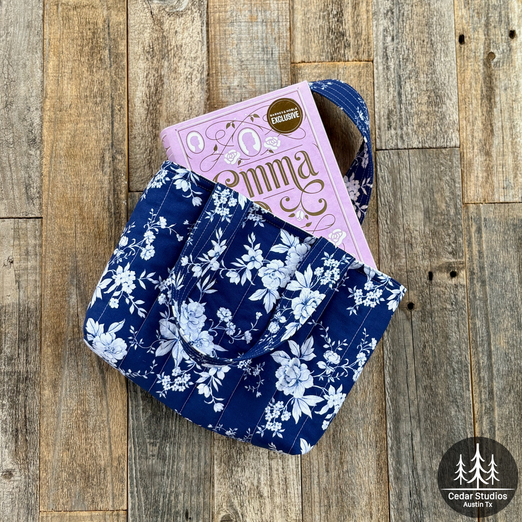 Quilted Bible Tote Bag Blue-tiful