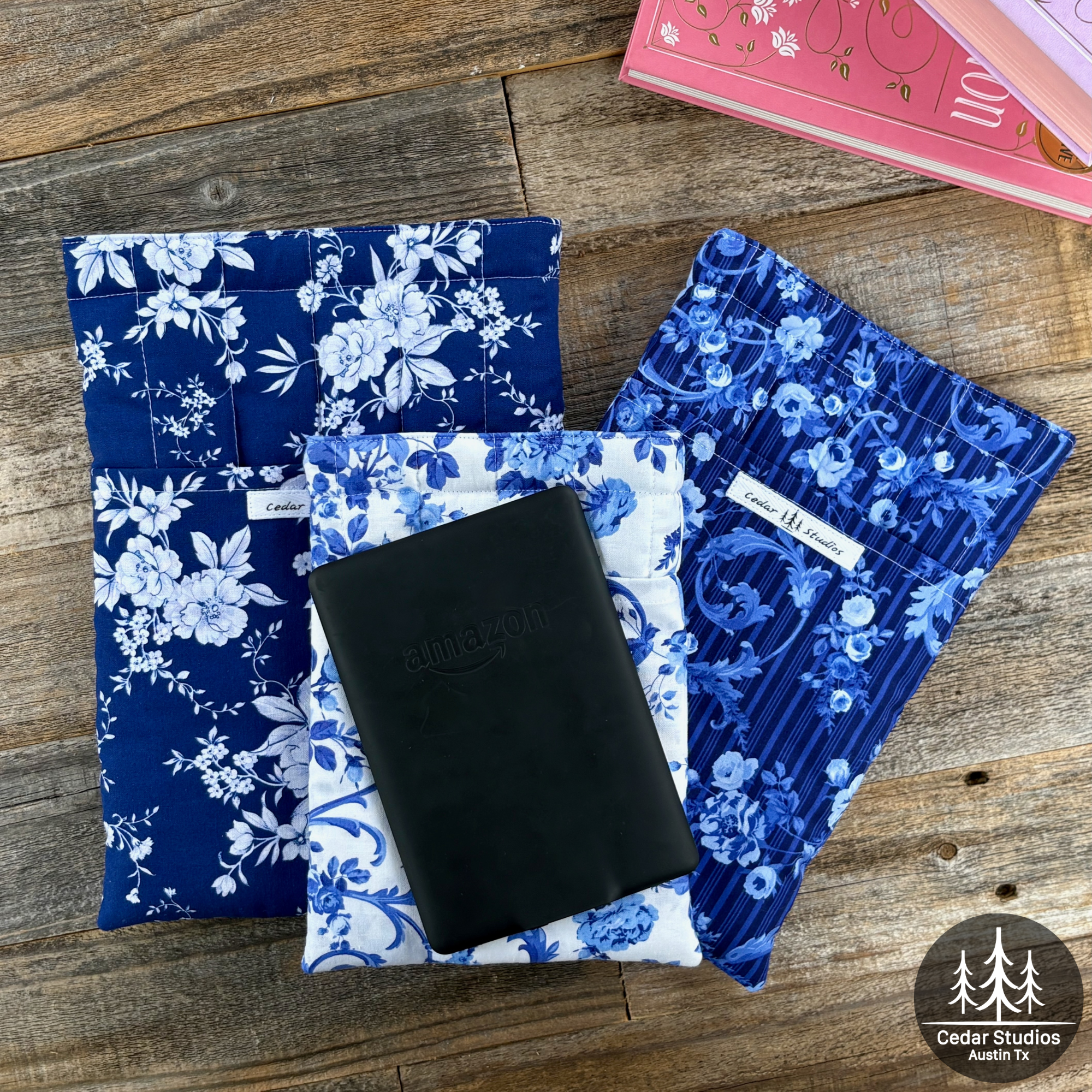 Handmade Quilted Kindle Sleeve - Blue-tiful