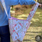 Patchwork Rose Quilted Weekender Tote Bag