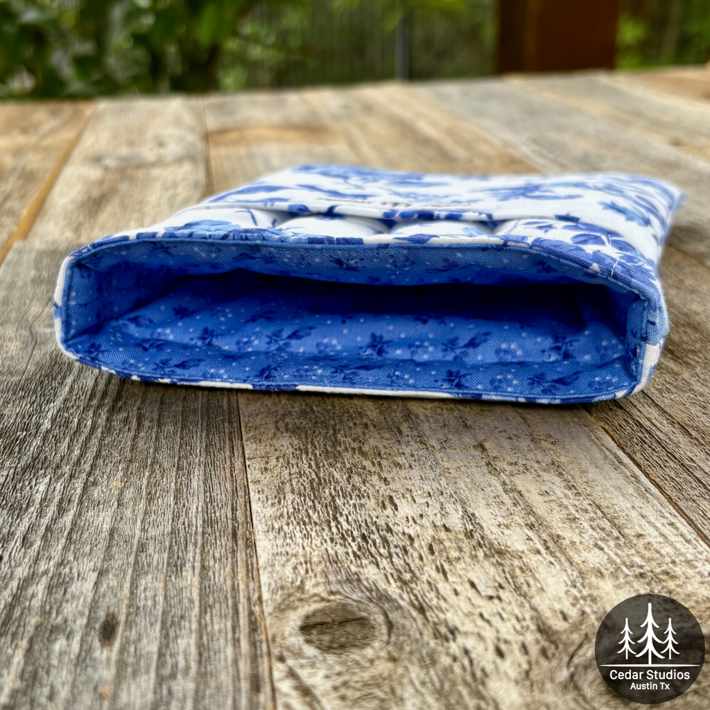 Handmade Quilted Kindle Sleeve - Blue-tiful