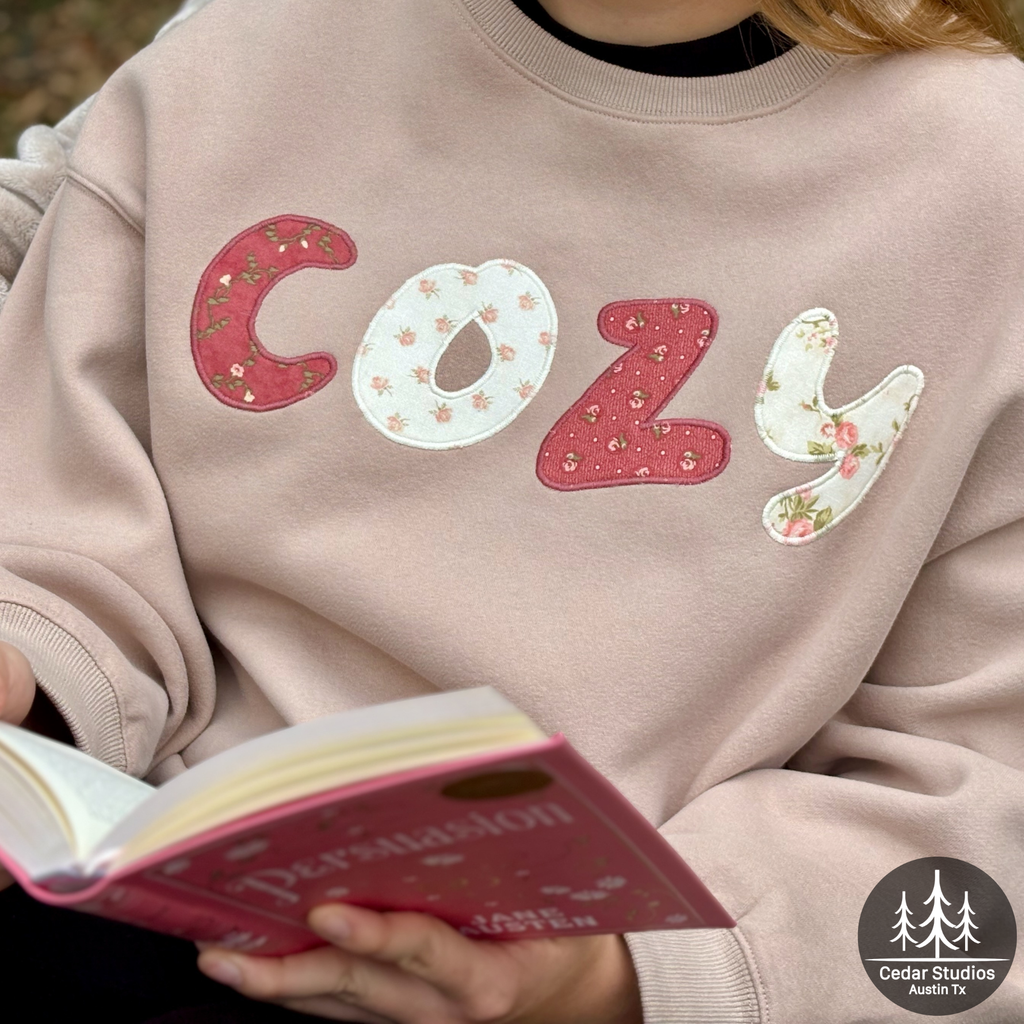 Cozy Hand Sewn Appliqué Oversized Sweatshirt