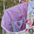 Patchwork Rose Quilted Weekender Tote Bag