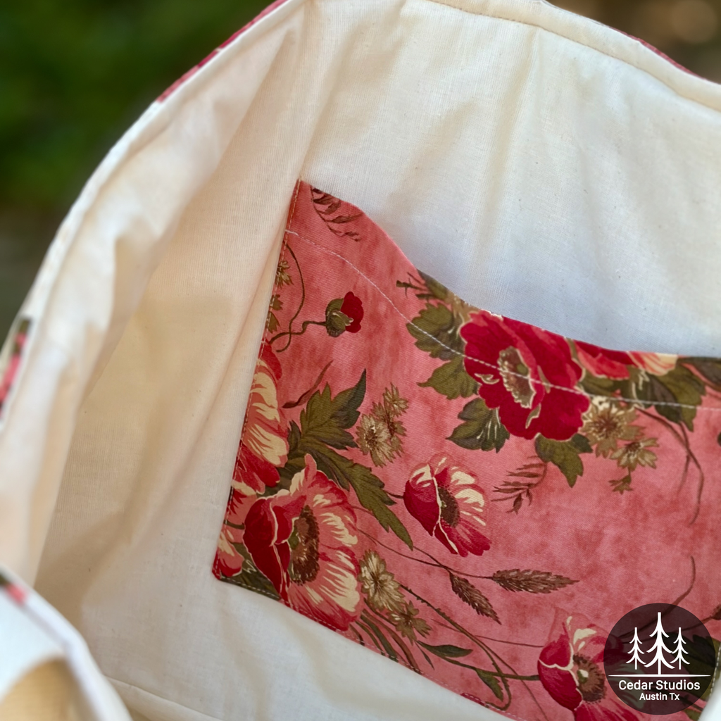 Rosy Posie Patchwork Handmade Patchwork Tote Bag