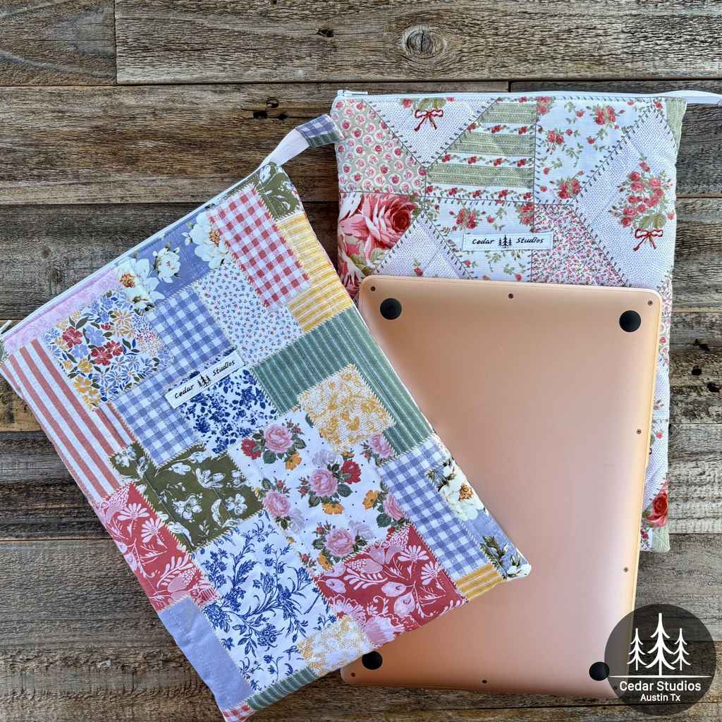 Patchwork Picnic Handmade Quilted Laptop Sleeve 13"