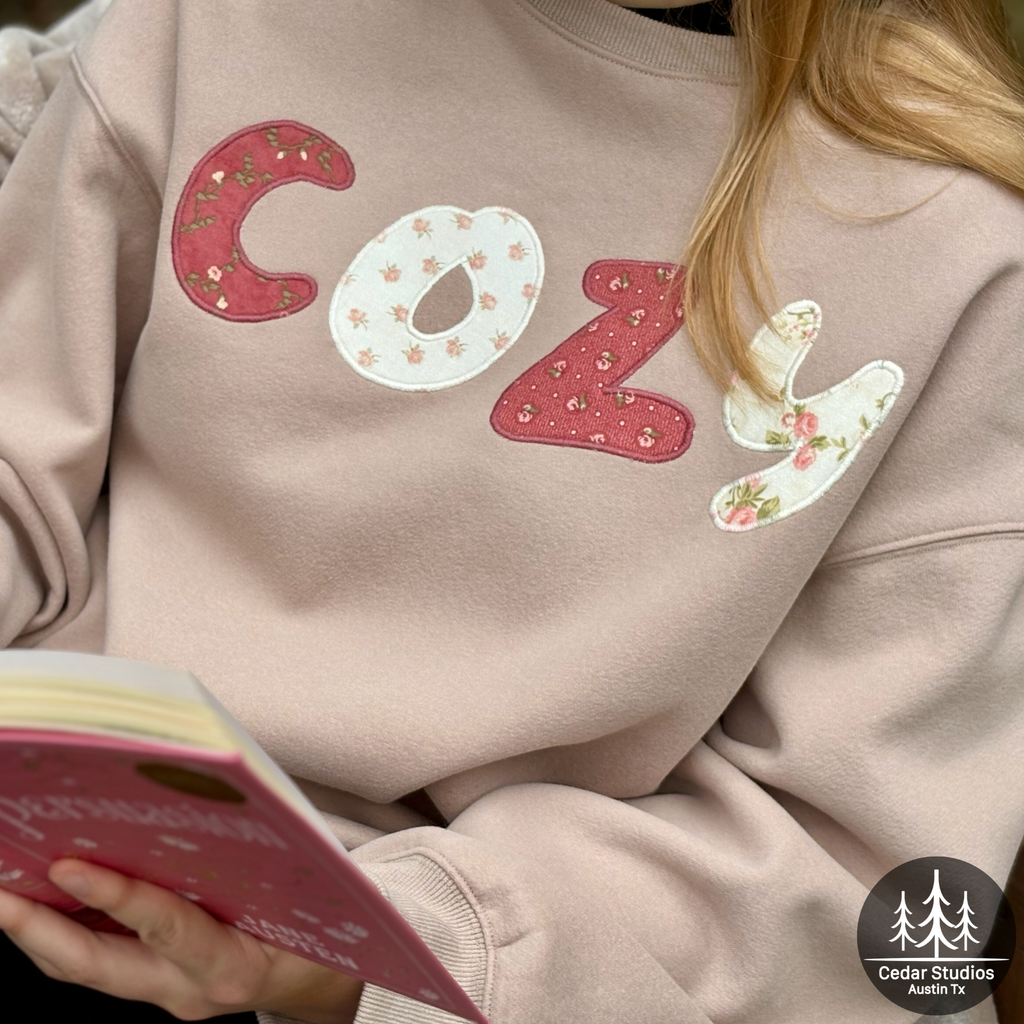 Faith Hand Sewn Appliqué Oversized Sweatshirt