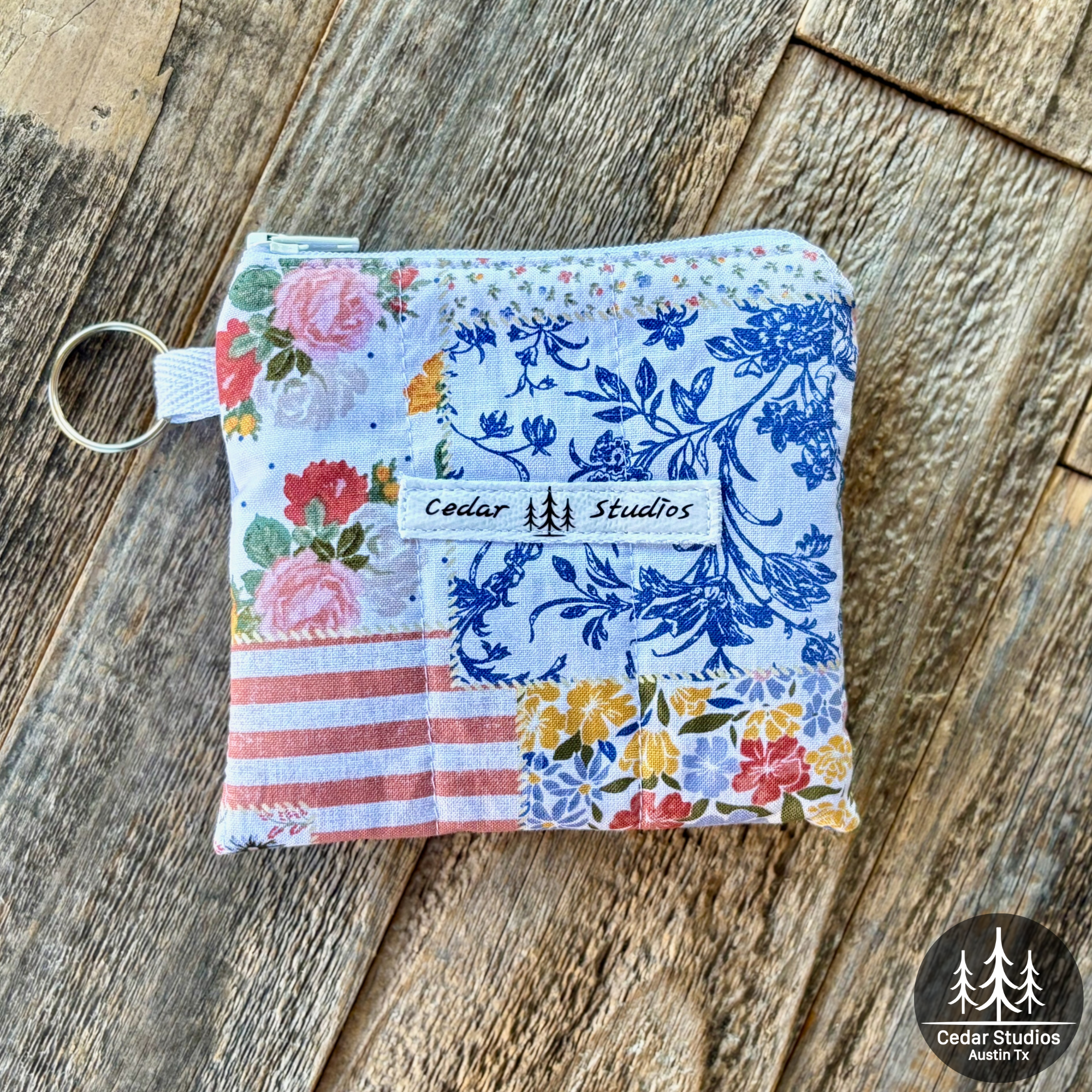 Patchwork Picnic Keychain Wallet