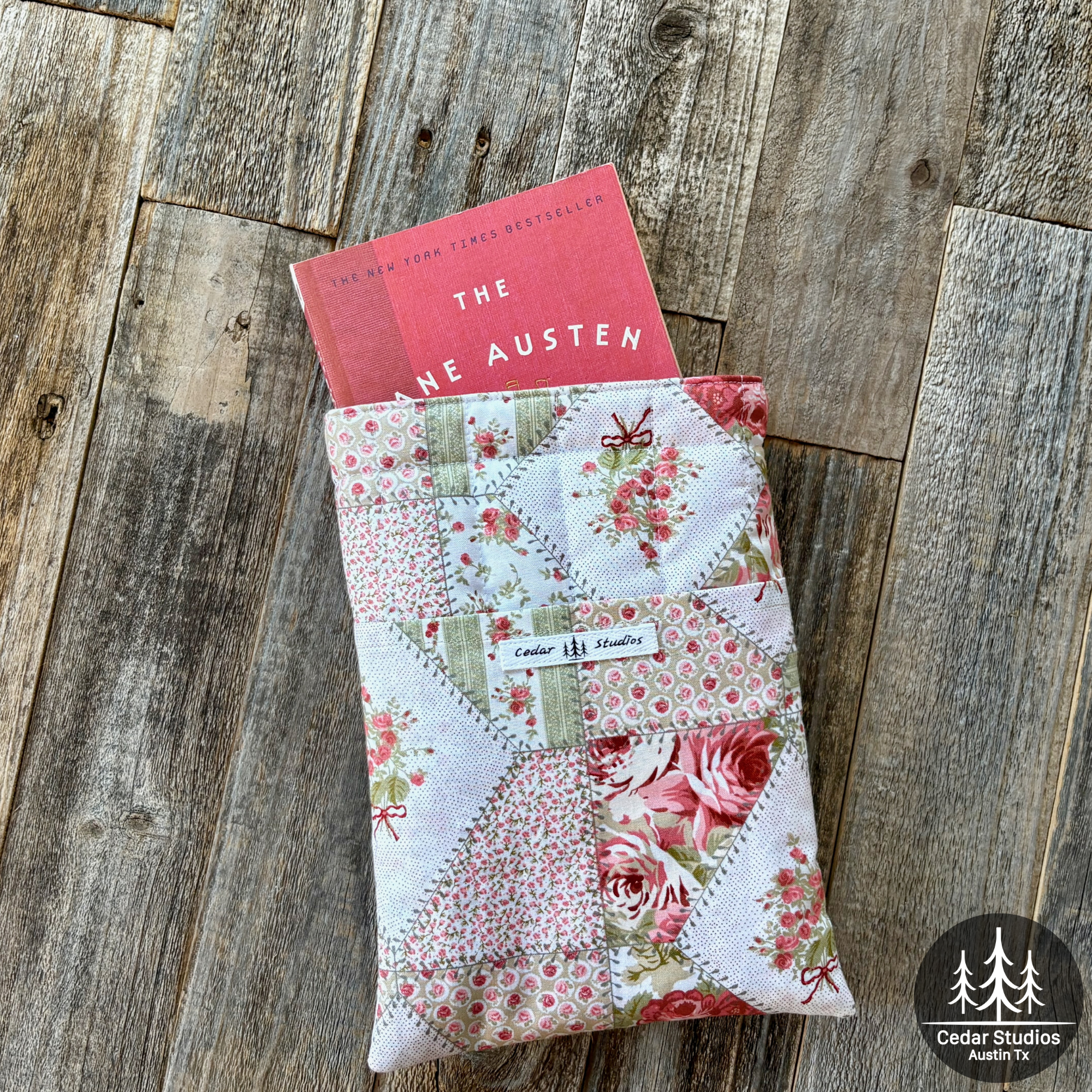Patchwork Rose Medium Book Sleeve