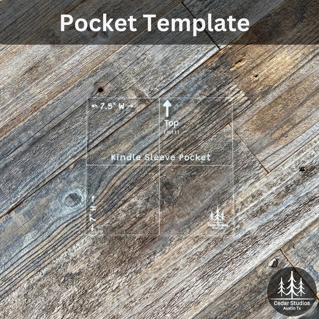Kindle Sleeve Template Set | Acrylic Quilting Pattern for Book Sleeve with Optional Pocket