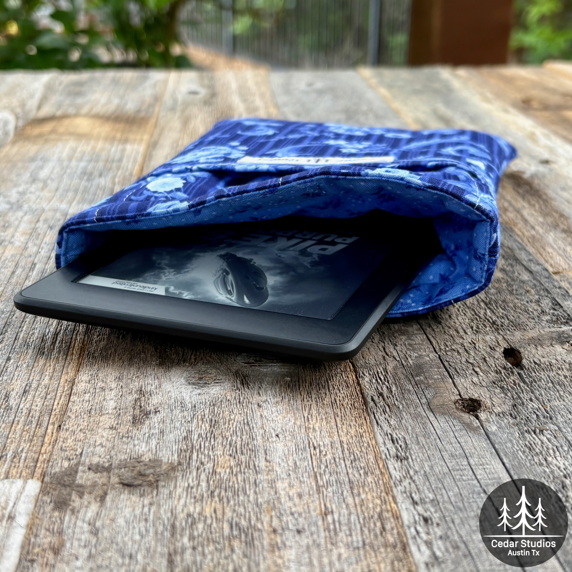 Handmade Quilted Kindle Sleeve - Blue-tiful
