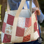 Pink Petal Patchwork Handmade Patchwork Tote Bag