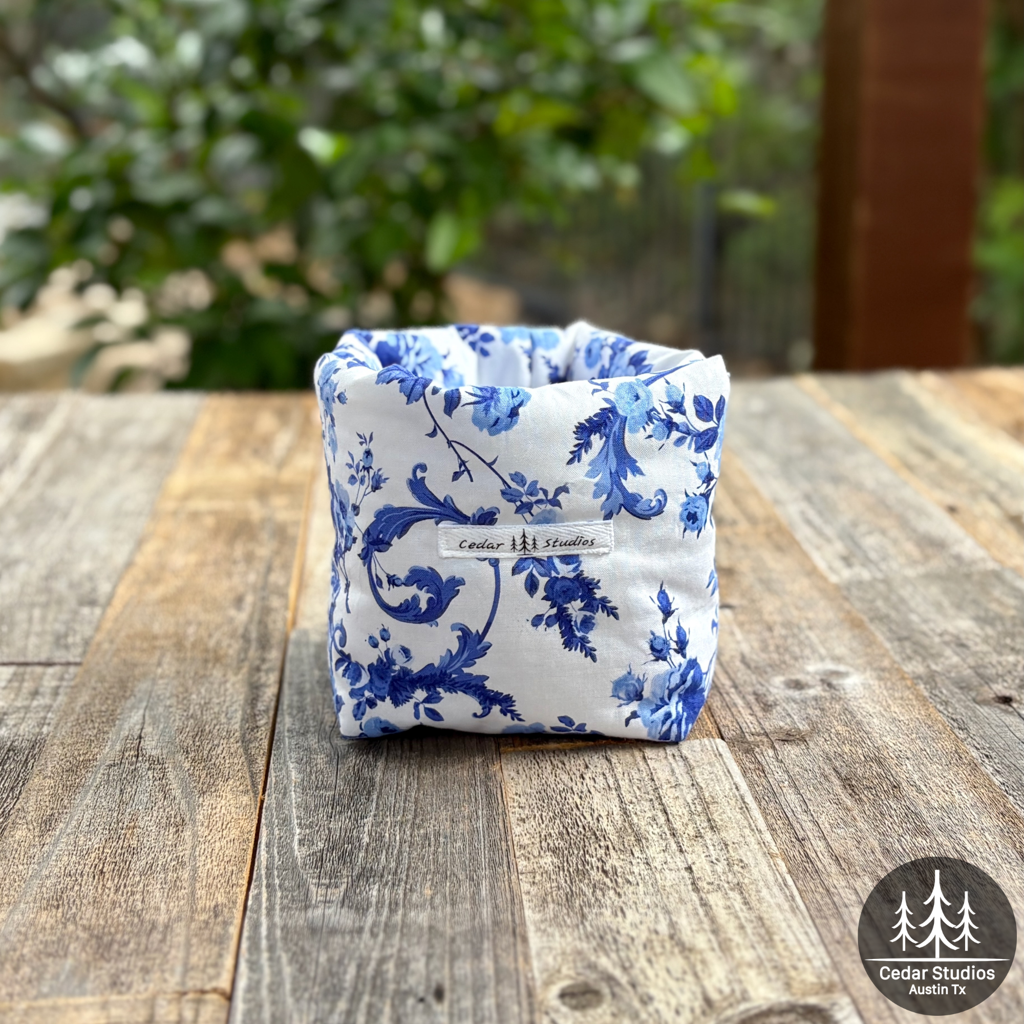 Handmade Puffy Fabric Bowl Organizer – Blue-tiful