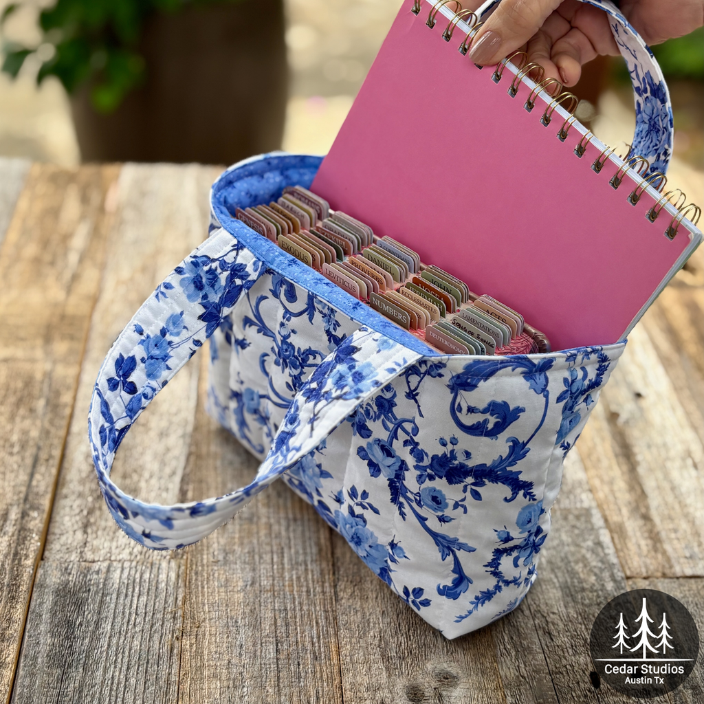 Quilted Bible Tote Bag Blue-tiful