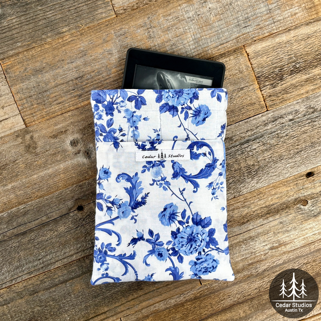 Handmade Quilted Kindle Sleeve - Blue-tiful