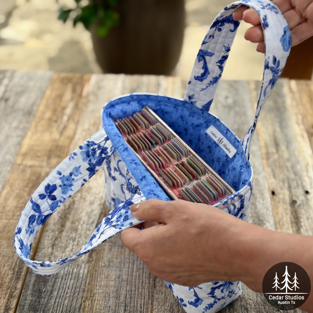 Quilted Bible Tote Bag Blue-tiful