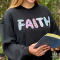 Faith Hand Sewn Appliqué Oversized Sweatshirt