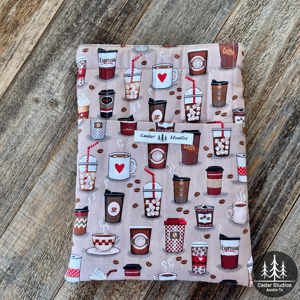 Coffee Time Quilted Kindle Sleeve