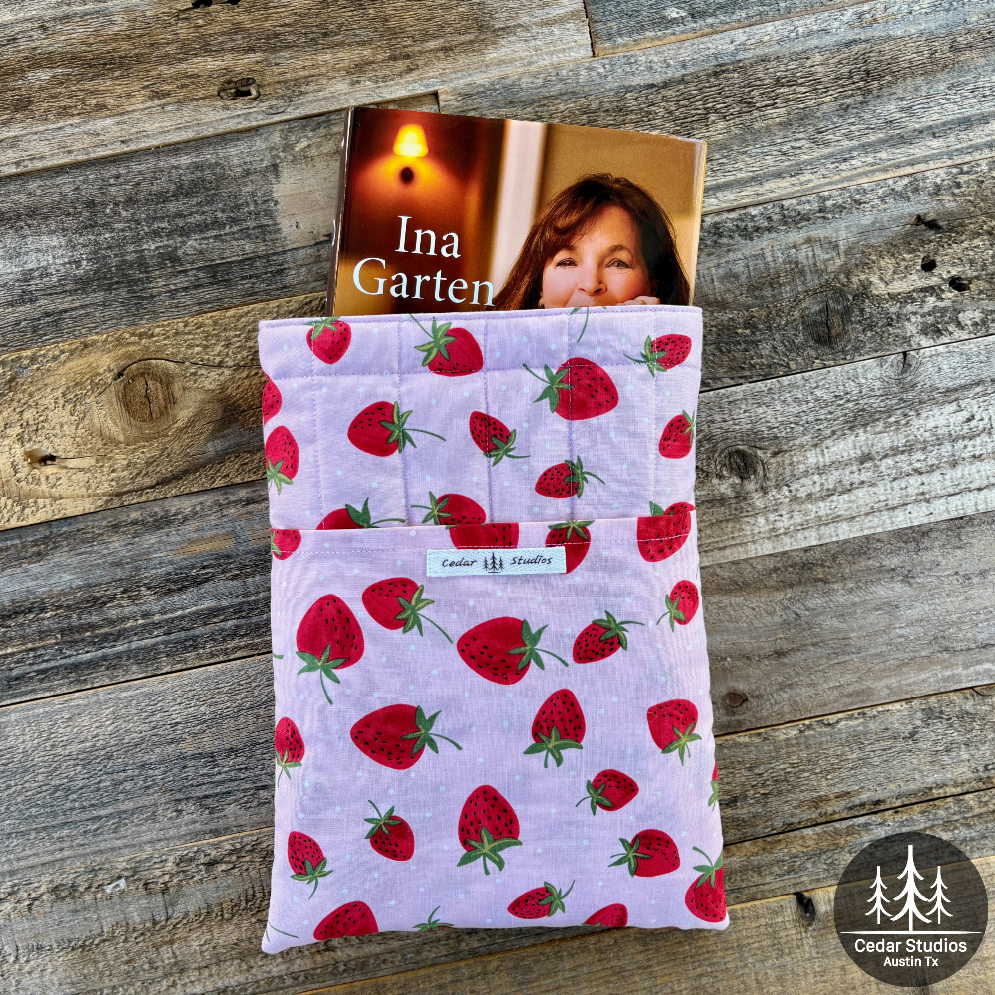 Strawberry Patch Large Book Sleeve