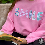 Smile Hand Sewn Appliqué Oversized Sweatshirt