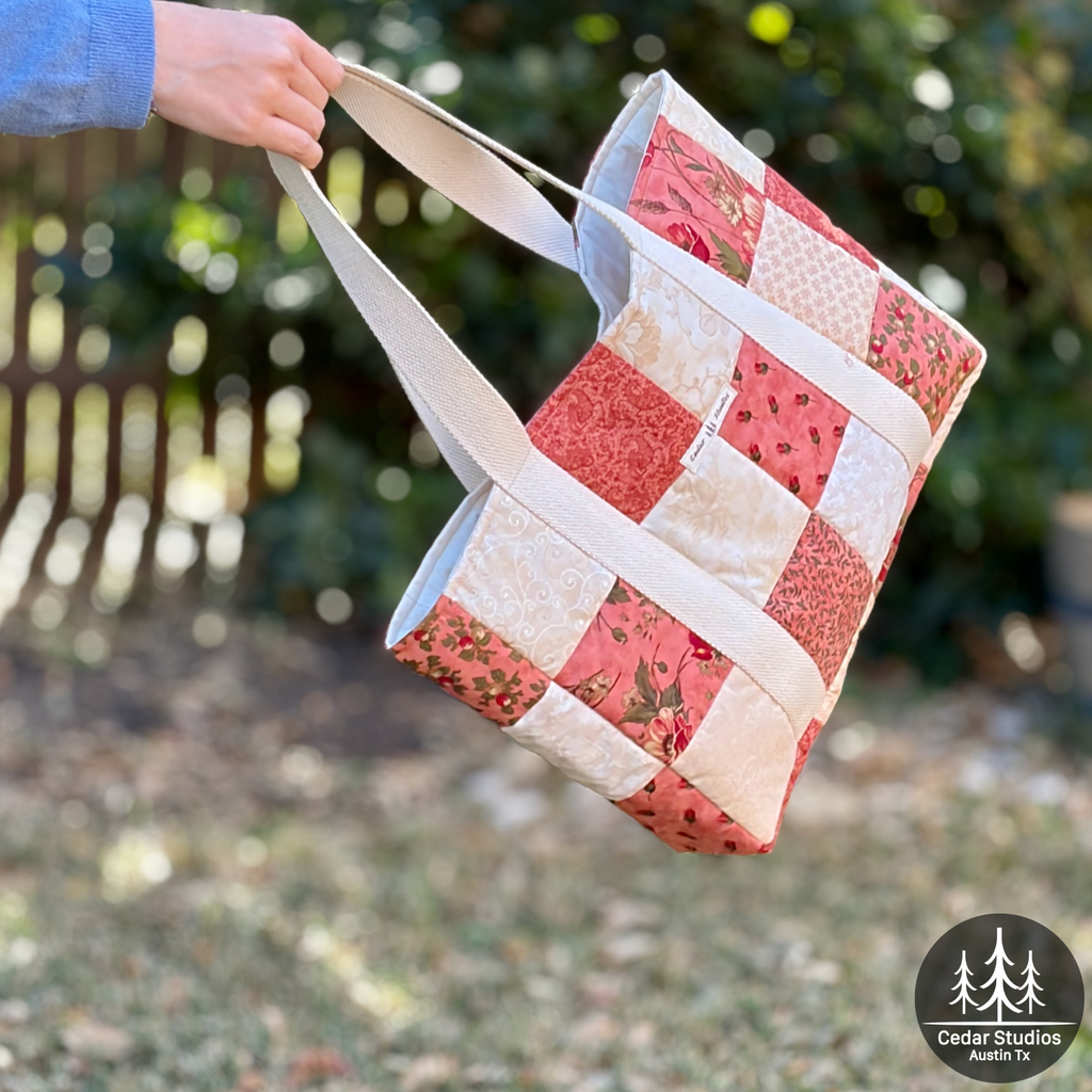 Rosy Posie Patchwork Handmade Patchwork Tote Bag
