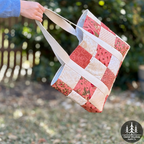 Rosy Posie Patchwork Handmade Patchwork Tote Bag
