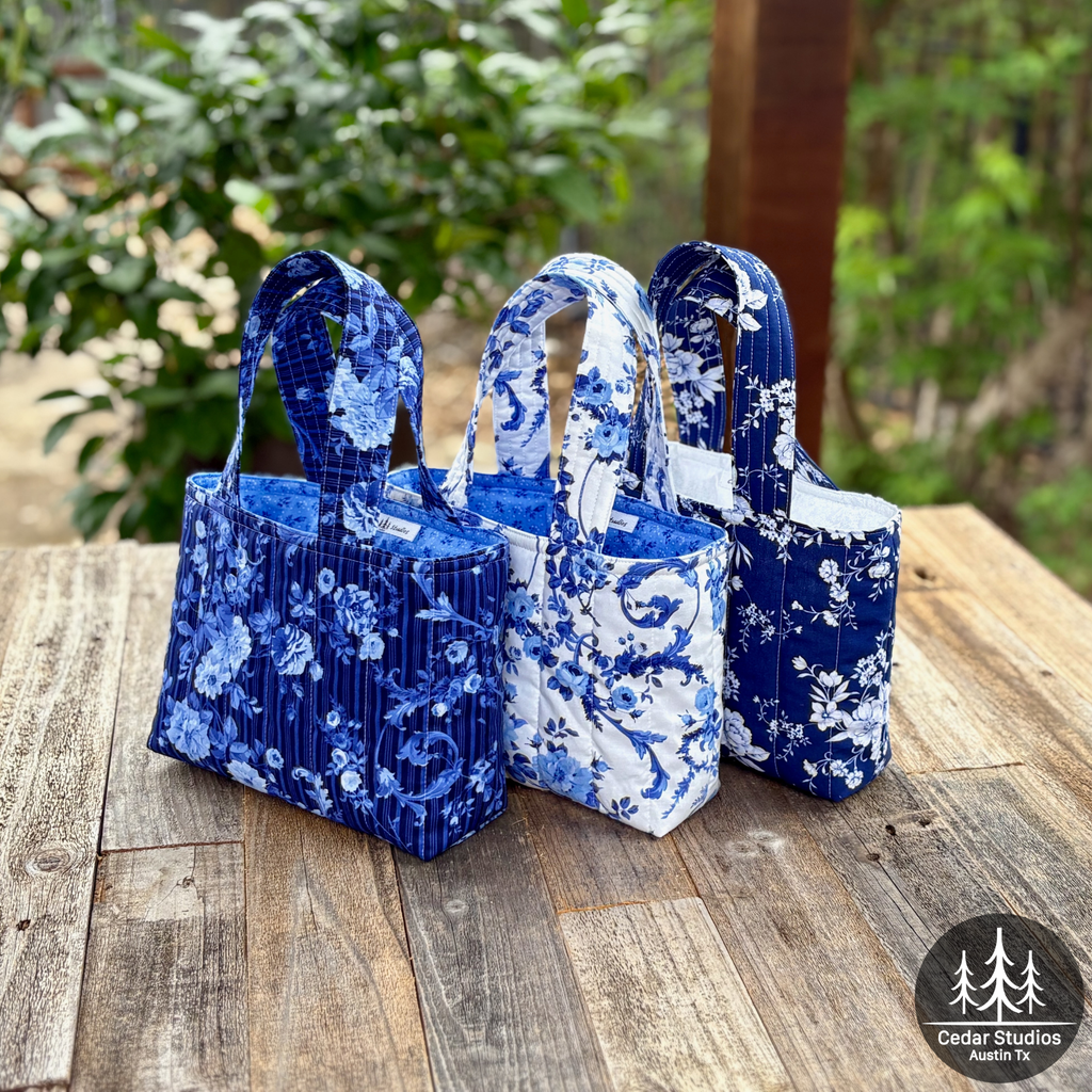 Quilted Bible Tote Bag Blue-tiful
