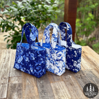 Quilted Bible Tote Bag Blue-tiful