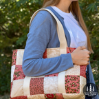 Rosy Posie Patchwork Handmade Patchwork Tote Bag
