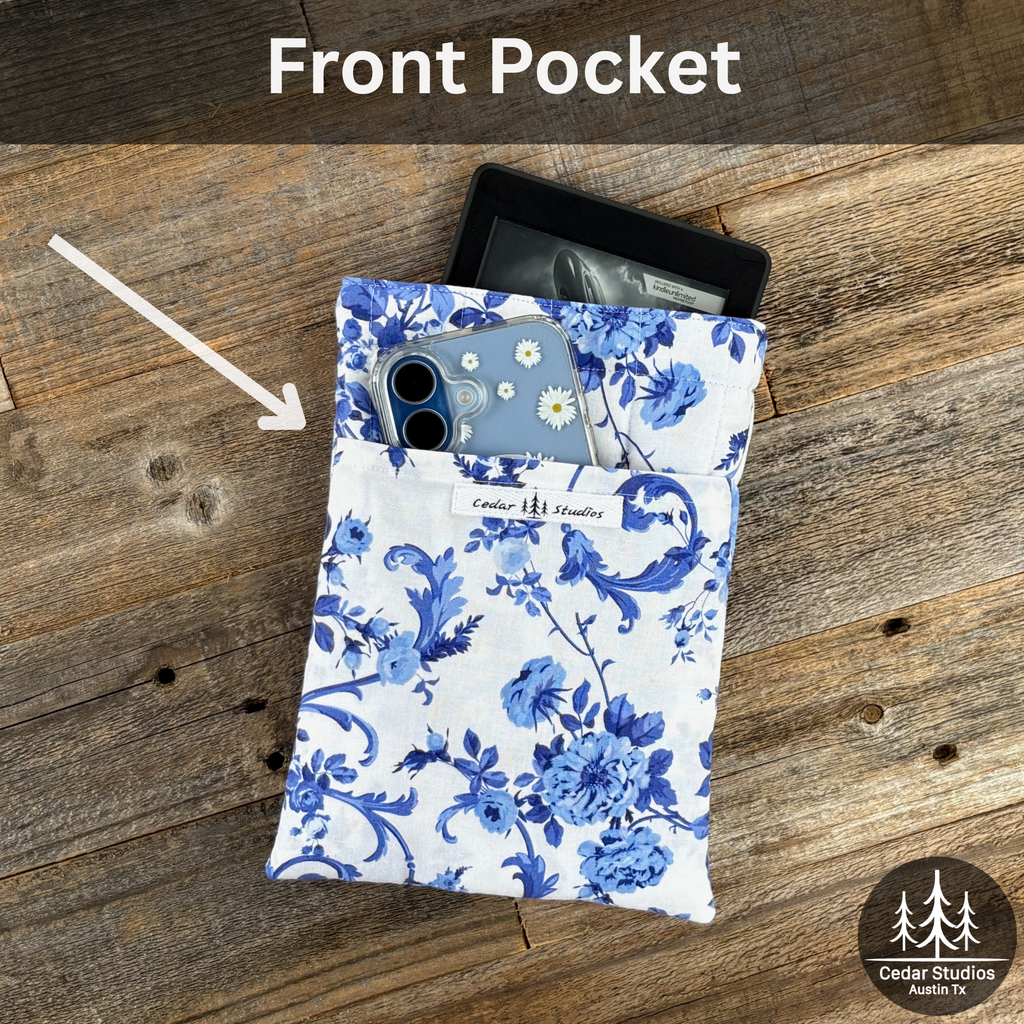 Handmade Quilted Kindle Sleeve - Blue-tiful