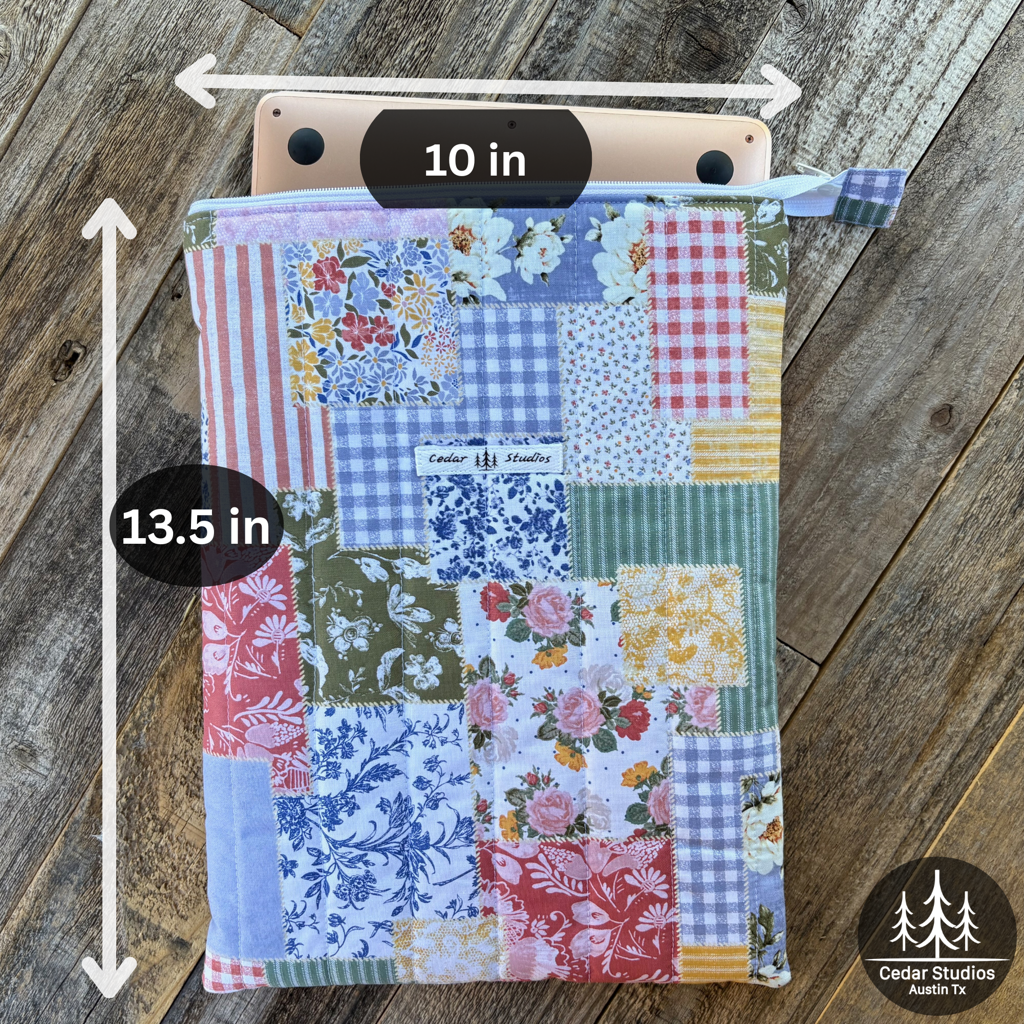 BBQ Time Handmade Quilted Laptop Sleeve 13"